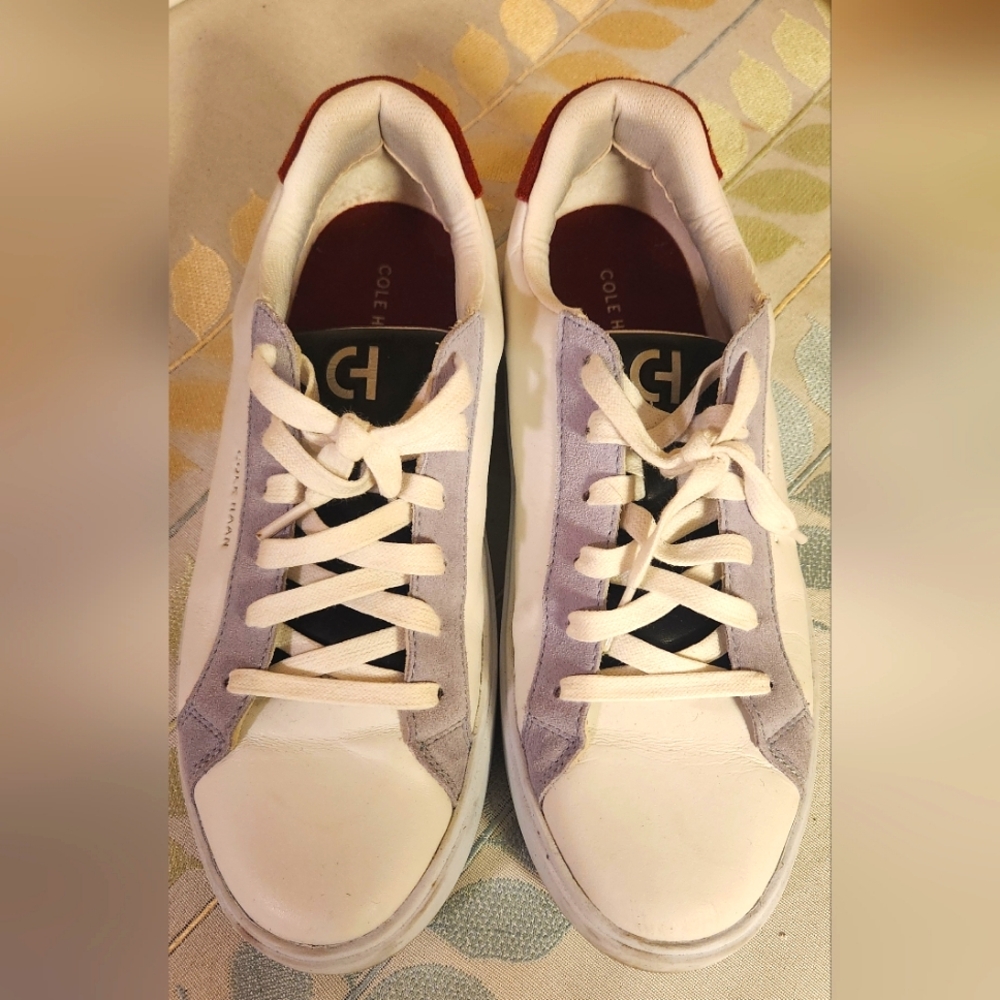 Cole Haan White and Purple Sneakers Minimalist Design